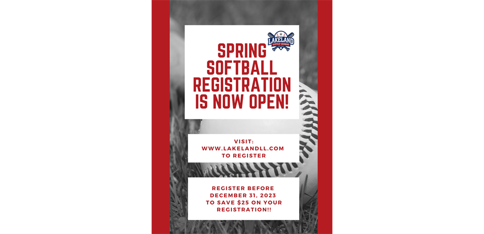 Softball Registration is OPEN!