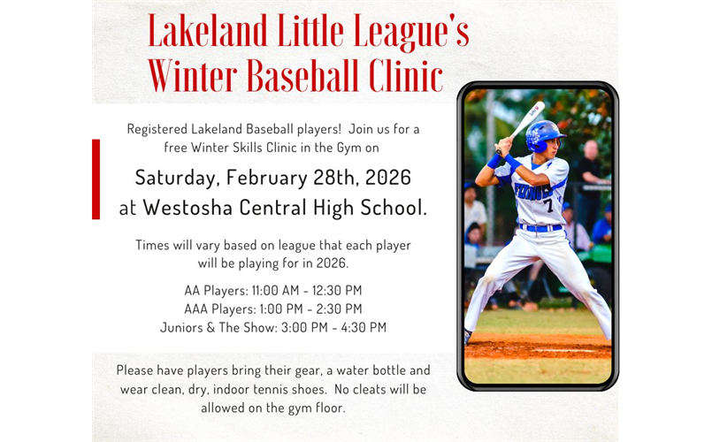 2026 Winter Baseball Clinic is here!